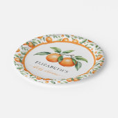 Tweeling Oranje Baby shower Papieren Bordje (Gekanteld)