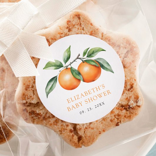 Tweeling Oranje Baby shower Ronde Sticker