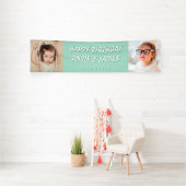Tweeling Paar Verjaardagsfeest Decoratie Spandoek (Insitu)