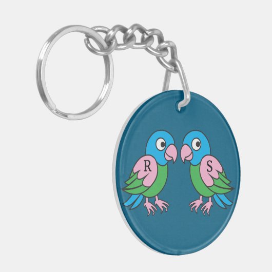 Tweeling papegaai sleutelhanger (Voorkant Links)