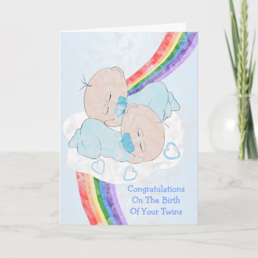 Tweeling pasgeborene kaart (Voorkant)