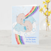 Tweeling pasgeborene kaart (Gele Bloem)