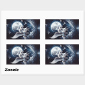 Tweeling Pegasus vliegt uit een wolk Rechthoekige Sticker (Vel)