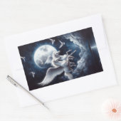 Tweeling Pegasus vliegt uit een wolk Rechthoekige Sticker (Envelop)