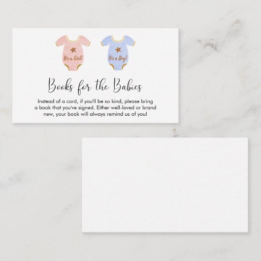 Tweeling-peuterboeken voor babyschoenen informatiekaartje (Voorkant / Achterkant)