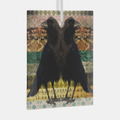 Tweeling Pieken Kraaien Glas Ornament (Voorkant Rechts)