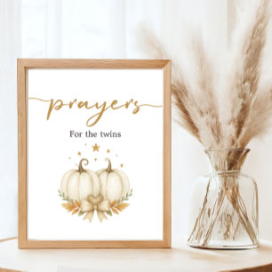 Tweeling Pompoen Baby Shower Gebeden Voor Baby Bor Poster