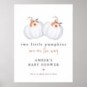 Tweeling Pompoen Baby Shower Welkom Poster (Voorkant)