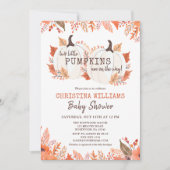 Tweeling Pompoen Bloemen Waterverf Herfst Baby sho Kaart (Voorkant)