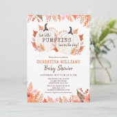 Tweeling Pompoen Bloemen Waterverf Herfst Baby sho Kaart (Staand voorkant)