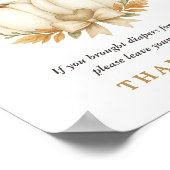 Tweeling Pompoen Herfst Baby Shower Luier Raffle B Poster (Hoek)