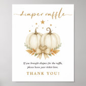 Tweeling Pompoen Herfst Baby Shower Luier Raffle B Poster (Voorkant)