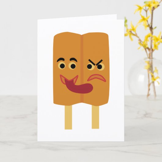 Tweeling Popsicle Kaart (Gele Bloem)