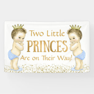 Tweeling Prins Baby Shower Spandoek