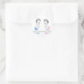 Tweeling Prins en Prinses Baby Shower Stickers (Tas)