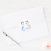 Tweeling Prins en Prinses Baby Shower Stickers (Envelop)