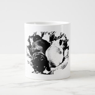 Tweeling Pugs in Schone Vorm Grote Koffiekop