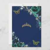 Tweeling Quinceañera Emerald Groen Marine Blauw Bl Kaart (Achterkant)