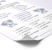 Tweeling Raad de Snoep Baby Shower Spel Olifanten Poster (Hoek)