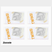 tweeling rechthoekige sticker (Vel)