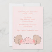 Tweeling Regenboog Baby Meisjes Baby Shower Kaart (Achterkant)