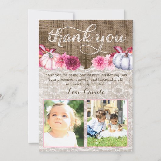 Tweeling religieuze bedankkaarten met pompoenen bedankkaart (Voorkant)