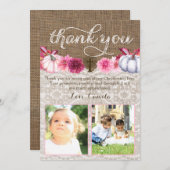 Tweeling religieuze bedankkaarten met pompoenen bedankkaart (Voorkant / Achterkant)