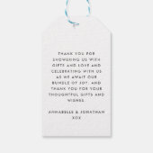 Tweeling Roze Blauw Moderne Typografie Stijlvol Da Cadeaulabel (Achterkant)