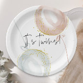 Tweeling Roze & Blauwe Ballon Geslacht onthullen Papieren Bordje