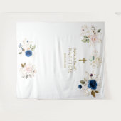 Tweeling Roze Blush Bloemen Doop Foto Prop  Wandkleed (Voorkant (horizontaal))