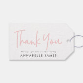 Tweeling Roze Girly Moderne Typografie Stijlvol Da Cadeaulabel (Voorkant (Horizontaal))