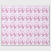 Tweeling roze polka dots baby kinderwagens cadeaupapier (Vlak)