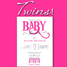 Tweeling Roze Schoentjes Baby Shower