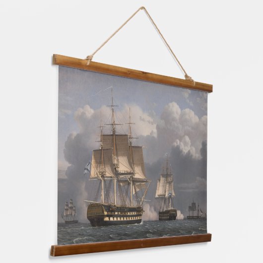 Tweeling Russische Schepen Olie op Canvas Schepen Hangend Wandkleed (Gebogen)