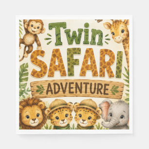 Tweeling Safari Avonturen Jongens Verjaardagsfeest Servet