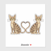 TWEELING SCHATTIGE BENGAALSE KATTEN STICKER (Vel)
