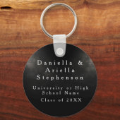 Tweeling Schoolafstudeerfeest Geschenk Sleutelhanger (Achterkant)