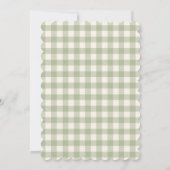 Tweeling Shower Gingham Saliegroen Bloemboog Kaart (Achterkant)