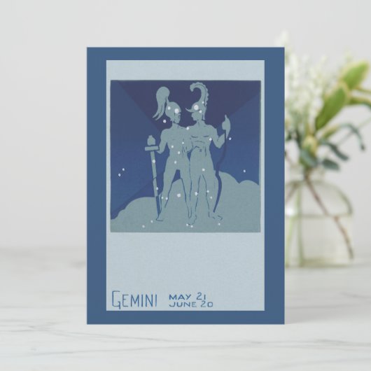 Tweeling Sterrenbeeld Vintage Zodiac Astrologie (Staand voorkant)