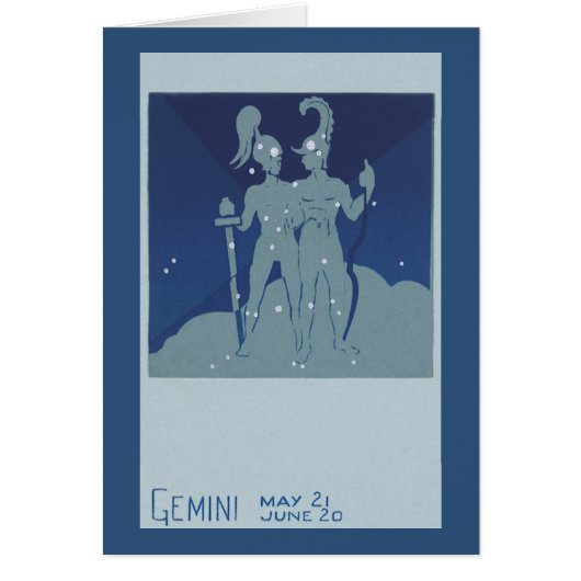 Tweeling Sterrenbeeld Vintage Zodiac Astrologie (Voorkant)
