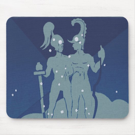 Tweeling Sterrenbeeld Vintage Zodiac Astrologie Muismat (Voorkant)