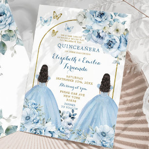 Tweeling Stoffig Blauw Mexicaans Quinceañera Prins Kaart
