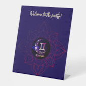 Tweeling Tafelfeest Welkomstbord Reclamebord Met Voetstuk (Voorkant)