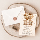 Tweeling Teddybeer Neutraal Ballon Baby shower Kaart