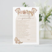 Tweeling Teddybeer Wie Kent De Ouders Baby Shower  Kaart (Staand voorkant)