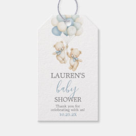 Tweeling Teddyberen Baby Shower Cadeautag Cadeaulabel