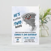 Tweeling-Tornado Tweede Verjaardagsfeestje  Kaart (Staand voorkant)