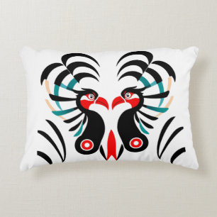 Tweeling Tribale Phoenix Geest – Symmetrische Abst Accent Kussen