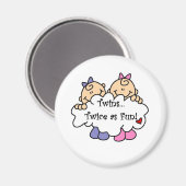 Tweeling Twee keer zo leuk Magneet (Voorkant / Achterkant)
