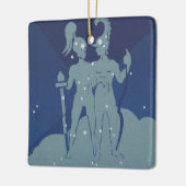 Tweeling Tweeling Constellatie  Zodiac Astrologie Keramisch Ornament (Links)